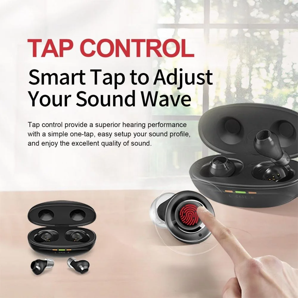 JINGHAO High Quality Wireless Hearing Aid Invisible Digital Hearing Aid Rechargeable For Seniors Deafness With Charging Case