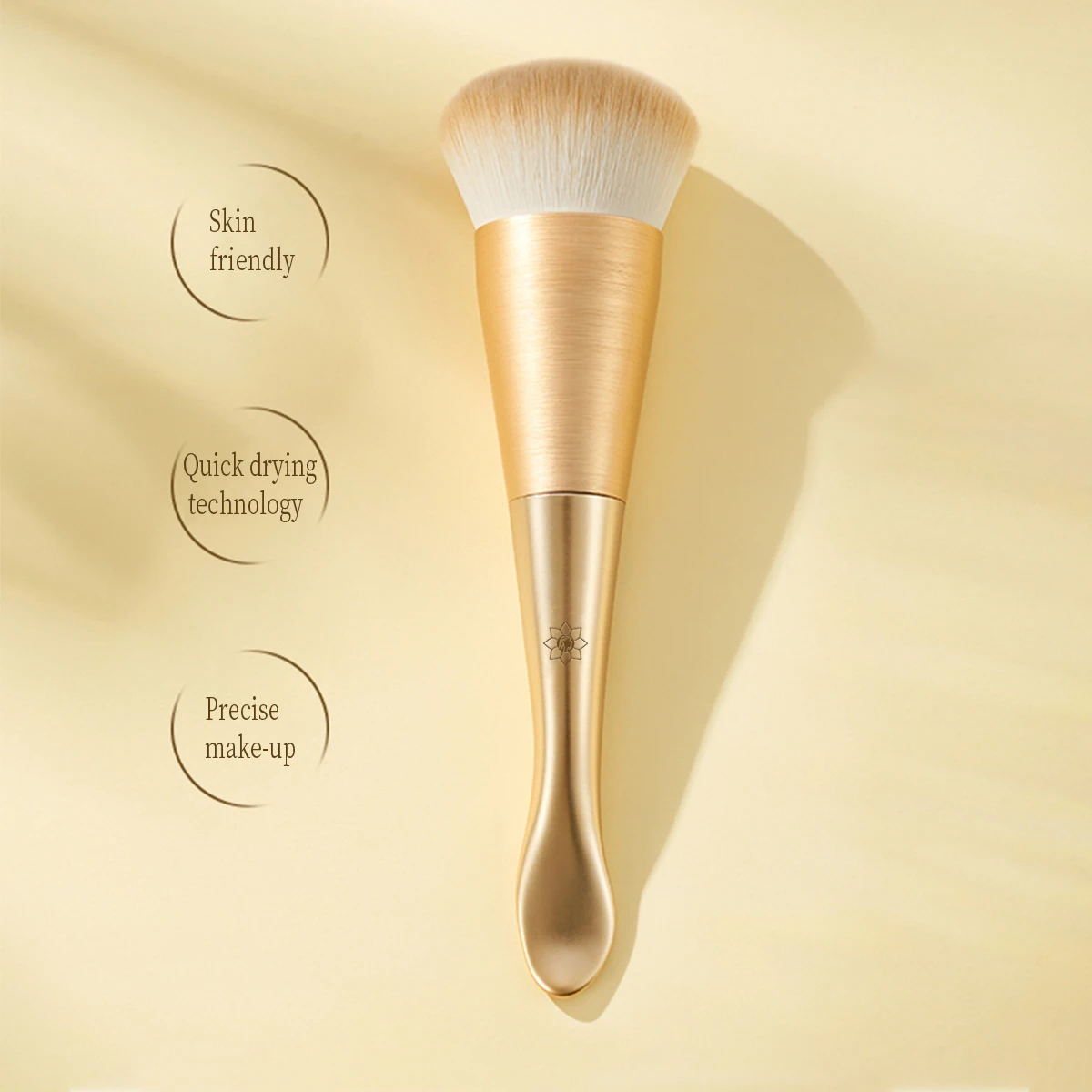 Wholesale Makeup Brushes Single Synthetic Fibre Brush Gold Al alloy Tube Beauty Concealer Smudge Brush
