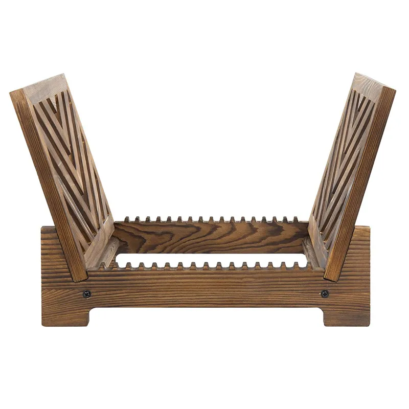 Rustic solid wood hold magazines albums display stand vinyl record storage shelf