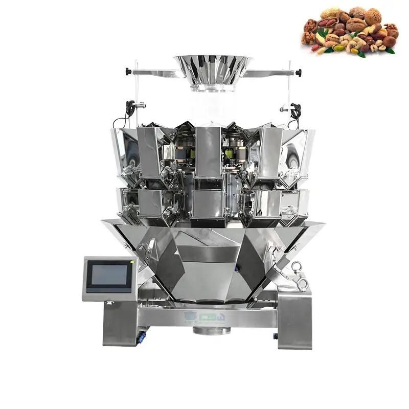Automatic Multihead Weigher Chips Food Filling Machine Semi Automatic Packaging Machine 30-70 Bags Per Min 0.3~1.5g 10~3000g Per