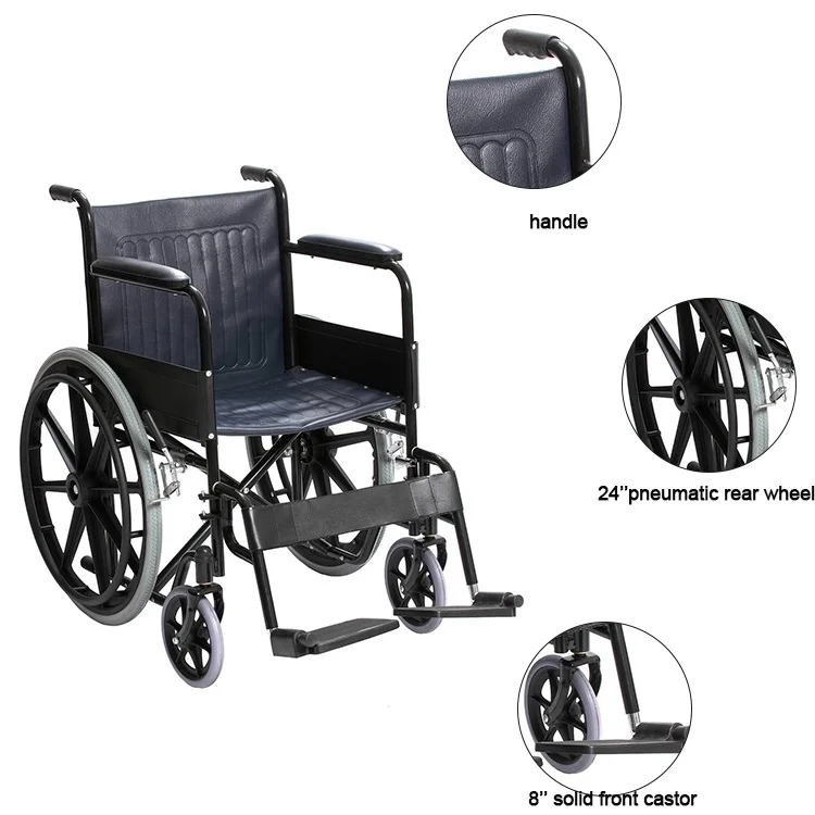 Foldable Manual Steel Wheelchair For sale