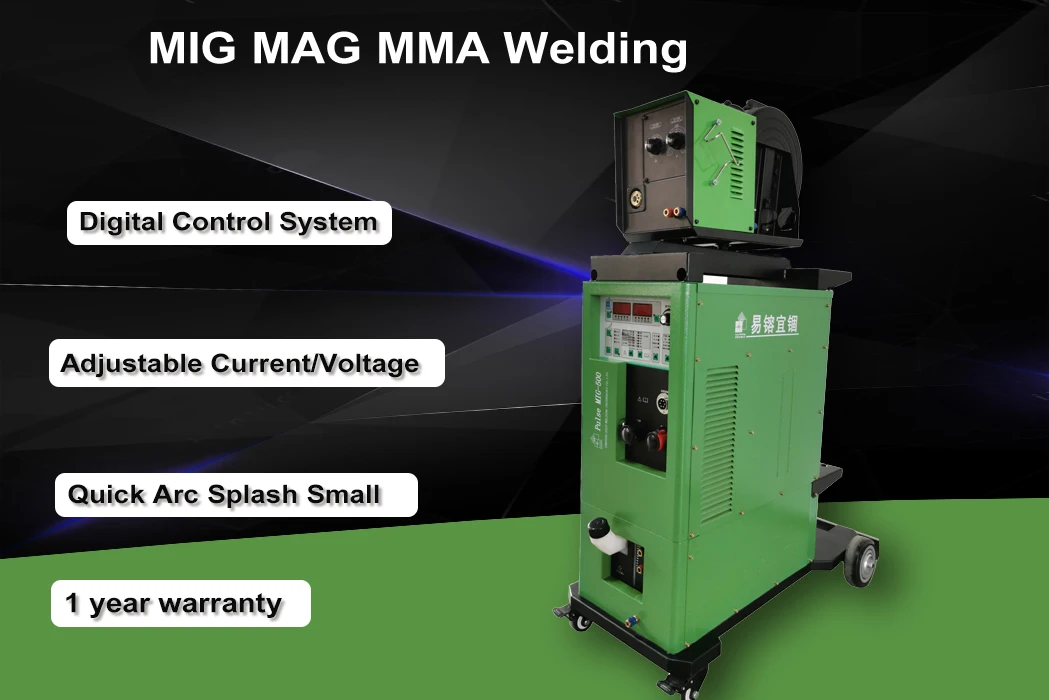 Промышленный 380 В инвертор MIG MMA сварочный IGBT 500amp импульсный аппарат с проволочной питательной машиной MIG-500