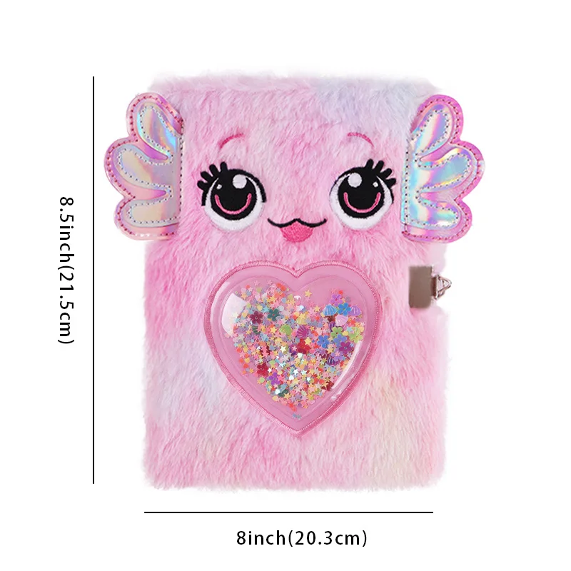 Plush Notebook with Lock Cute cat Journal  Diary Unicorn Planner Organizer Kawaii Back to School Note Book