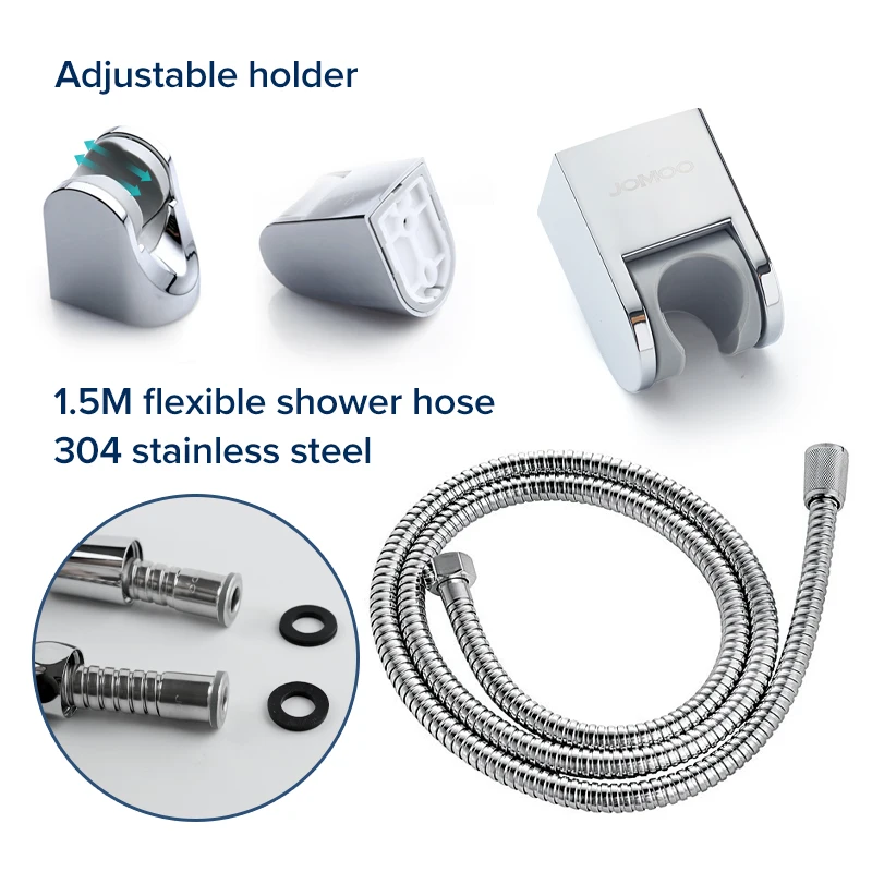 JOMOO Three-function Mixed Air Water Hand Shower Head High Pressure Handheld Shower Head With Hose  ABS Wall Socle Shower Set