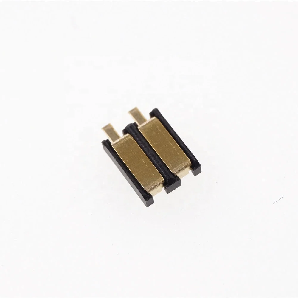 Spring Compression Contact 2.5 mm Pitch 2 Pin Female SMD PAD Surface Mount Battery Connectors Reflow Solder PCB Power Charge
