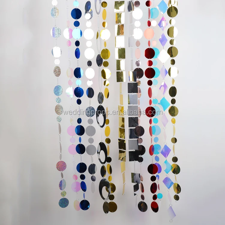 Gold Silver Wedding Trends Round Circle String Inspiration Ceiling Bling Decor