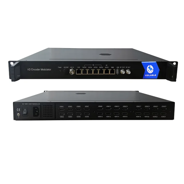 Catv Headend System Encoder Modulator 1080p 16 20 24 Channels Hd To Atsc Qam Isdbt Dvbt Dvbc RF Modulator COL5181HM