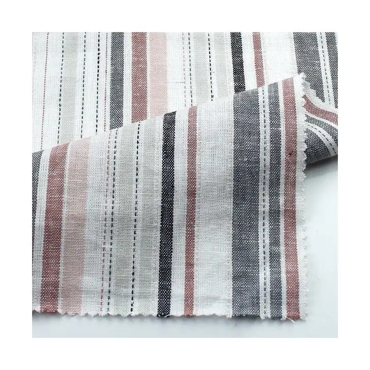 
10S*10S 192gsm stripe 55% linen 45% rayon fabric for dress 