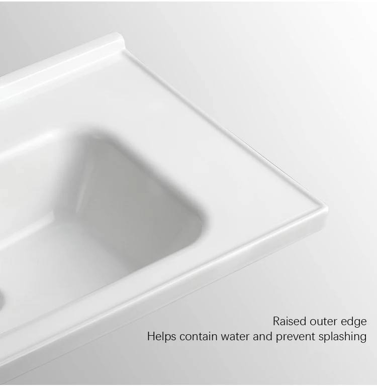 Cupc Modern 60cm Rectangular Bathroom Vanity Sink Single-Hole Faucet Mount Hotel Porcelain Basin for Wash Use