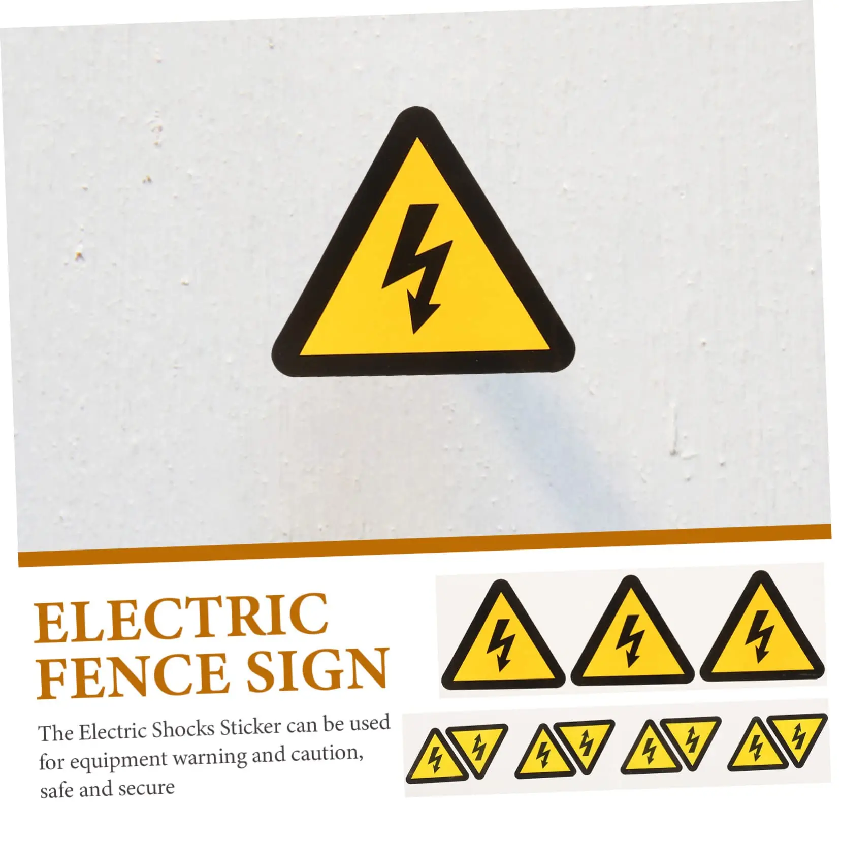 Electrical Symbol Vinyl Sticker Yellow Triangle Electrical Shock Hazard Risk Warning Sign Self Adhesive Peel Stick Vinyl Sticker