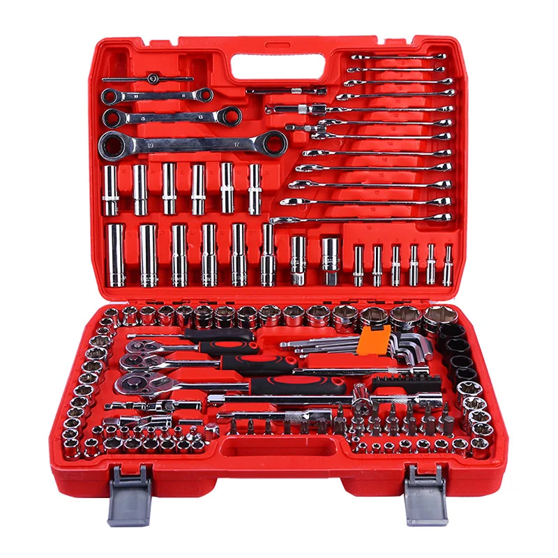 151PCS Chrome Vanadium socket wrench set car repair tool box ratchet wrench Extension Bar Bits tool sets