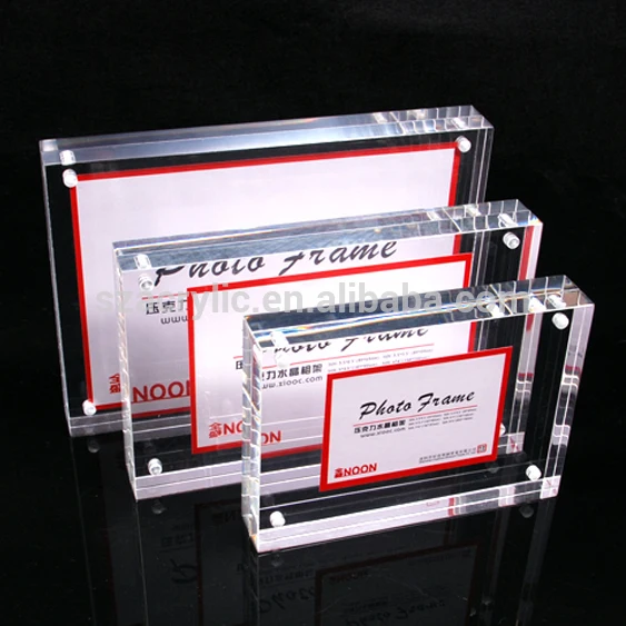 High transparent acrylic magnet photo frame block picture frame