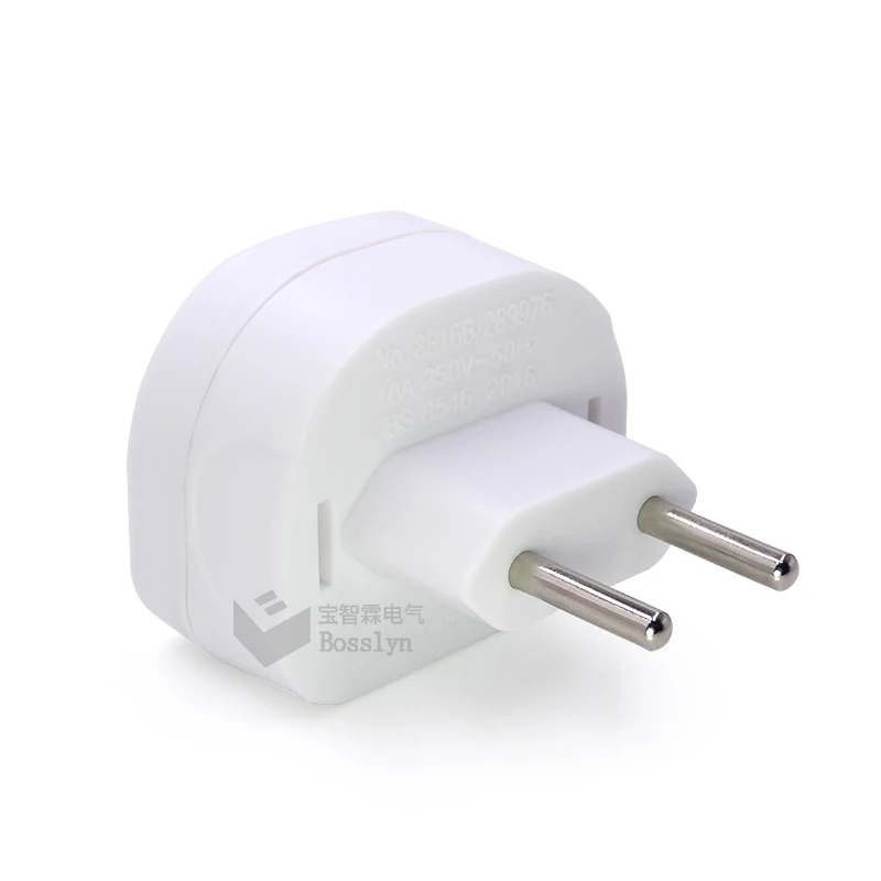 BS8546 travel adaptor uk to european plug without grounding