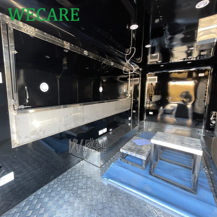Wecare foodtruck mobile street food van pizza oven truck food carts and bbq food trailer with fully equipped kitchen equipments