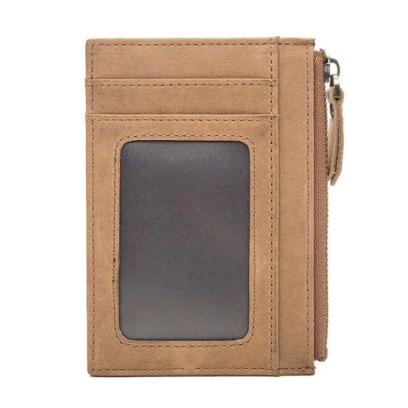 Wholesale Custom Leather Rfid Blocking ID Credit Card Holders Slim Creative Business Cardholder With Zipper
