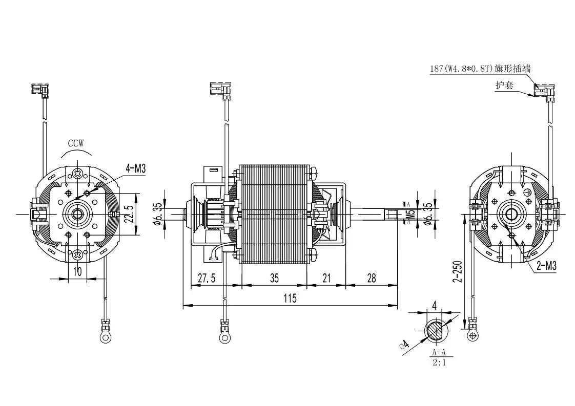 6325 High speed 110v 220v 200w 300w 400watt ac asynchronous single phase electric blender motor