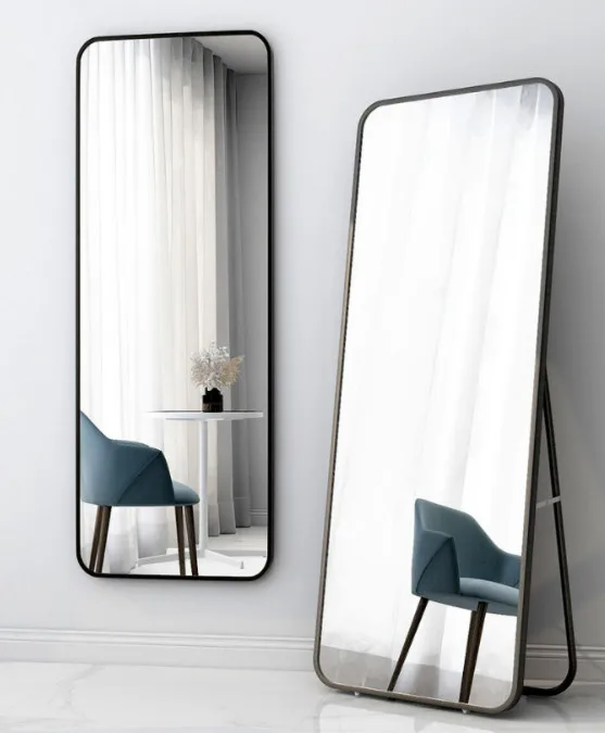 Hot Sale Factory Hanging Mirror Large Rectangle Oversized  Dressing Full Length Floor Stand Arch Wall Mirror On Floor