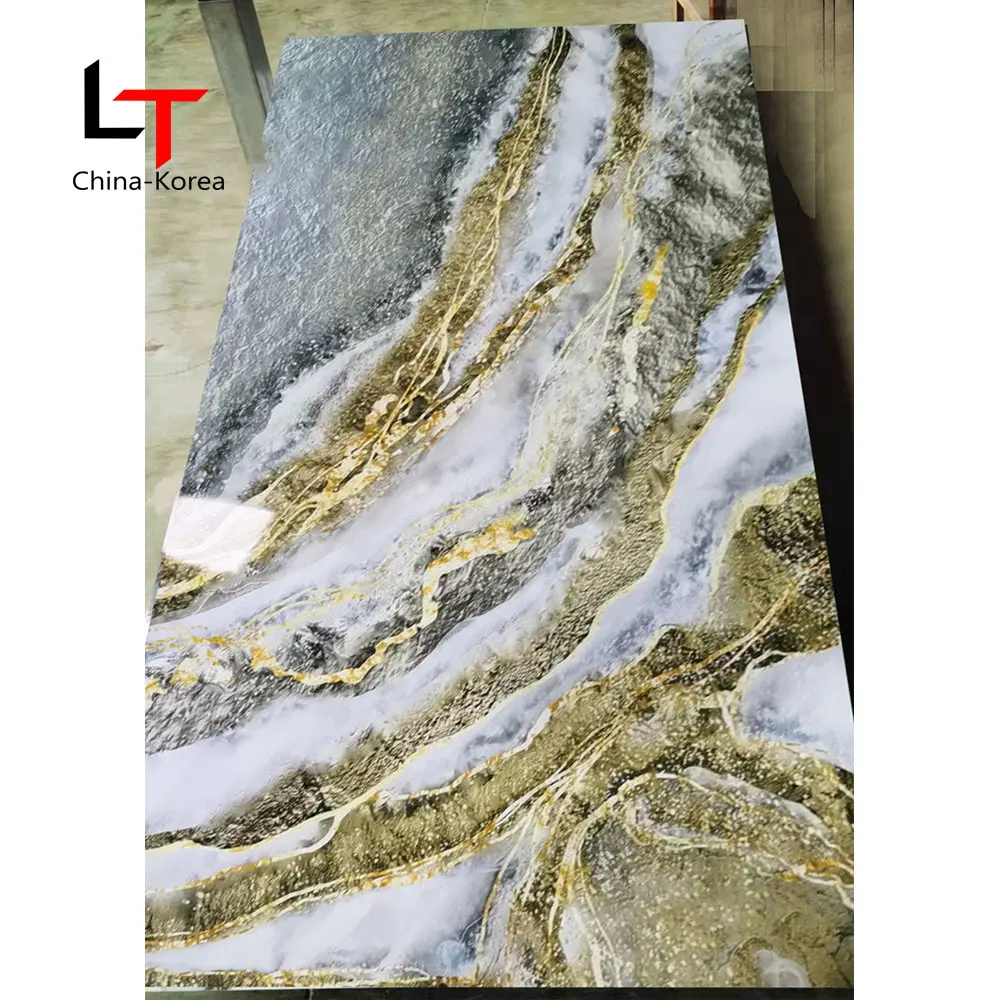Longtime High Quality High Glossy Bright Color Flexible Wall Decorative Board UV PVC Marble Sheet