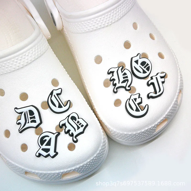 Wholesale customized good quality pvc shoe manufacturers greek letter charms