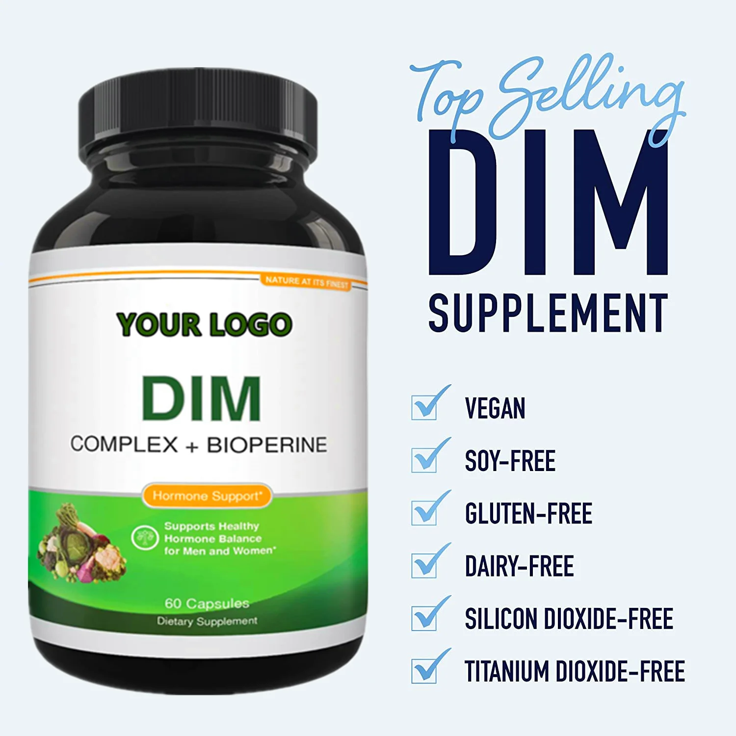 Private Labels Healthcare DIM Supplement 250mg DIM Capsules Pills Esto Blocker Capsules Diindolylmethane DIM