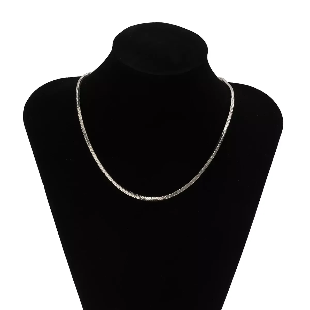 SHIXIN Dainty Choker Necklace Minimalist Flat Snake Chain Necklaces Hot Sale Silver Mens Womens Jewelry Necklaces