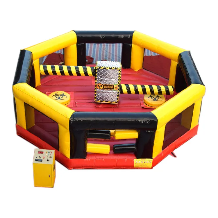 Factory price wholesale inflatable machine wipeout games kids meltdown last man standing swepper mechanical games adult for sale