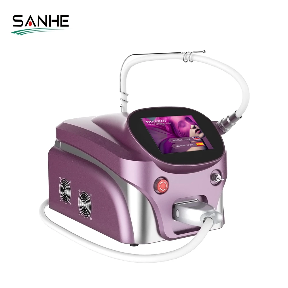 Portable Pico Laser Age Spot Removal Machine 1064nm 532nm Tattoo & Wrinkle Remover with Blood Vessels & Pore Removal Features