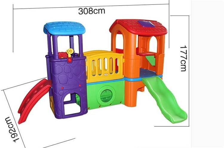 Hot Sale Children Play House Outdoor Small Plastic Slide Playground Set Kids Play House With Slide