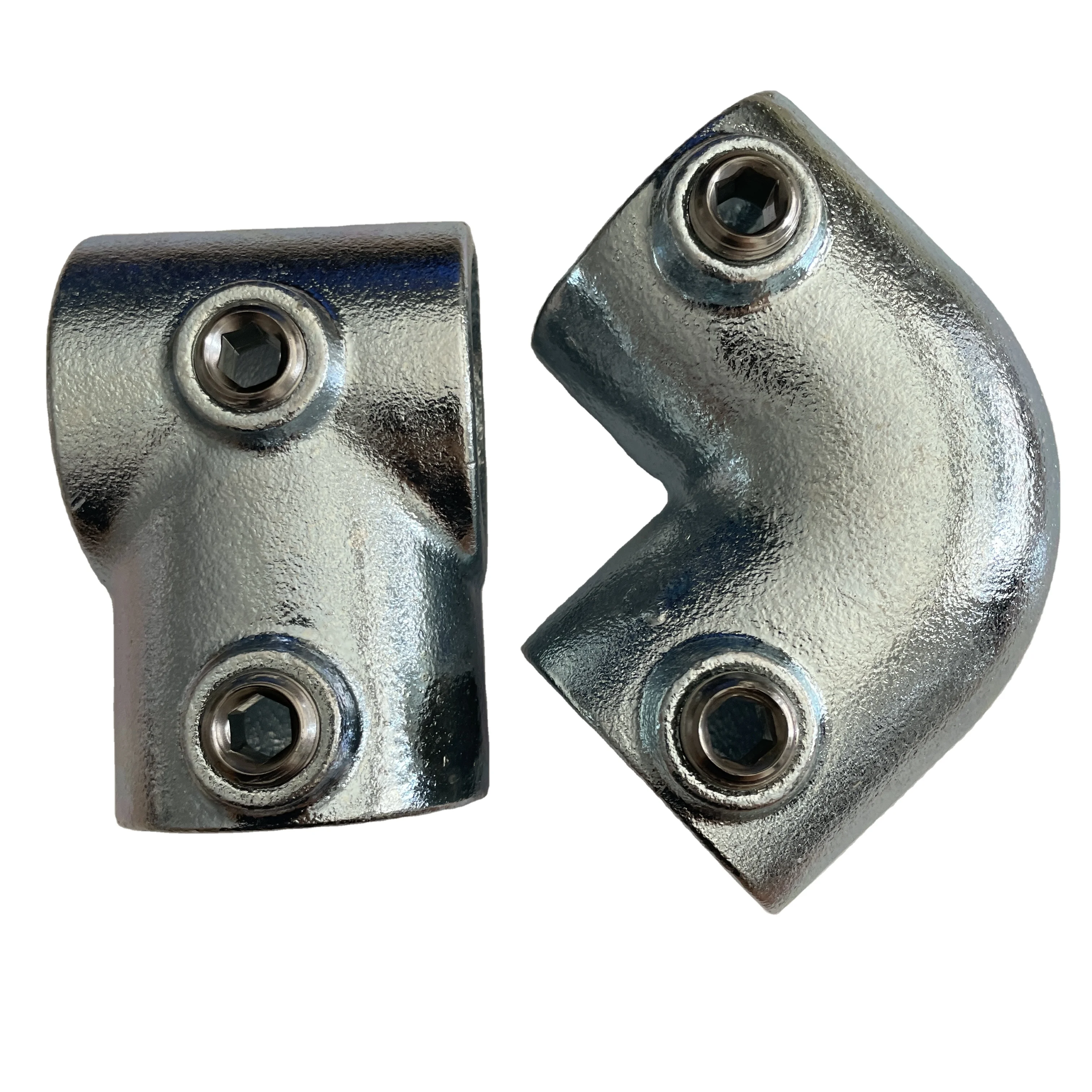 Galvanized GI Pipe Fittings Malleable Iron Metal 90 Degree Elbow Key Clamps Connector Screws