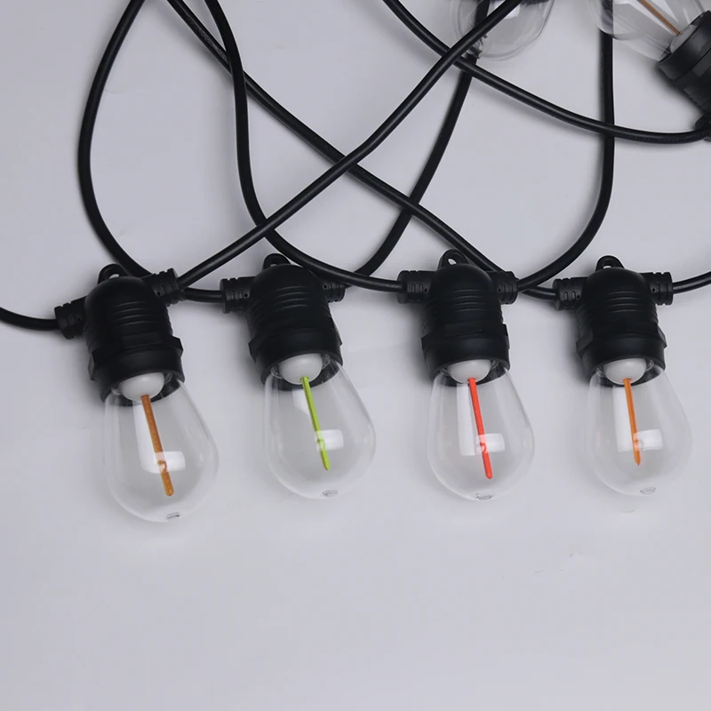 String Lights for Outside RGB Color Changing Waterproof Shatterproof garden Garland light S14 LED Bulb