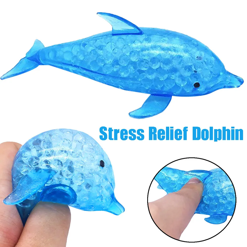 Squishies Toy Spongy Dolphin Bead Stress Ball Squish Antistress Squishy Toy Stress Reliever Toys For Children