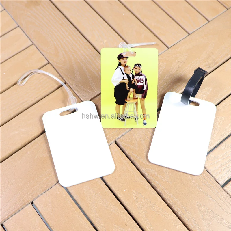 Free Sample Factory Printable Materials Customized Double Sided Glossy White Sublimation Blanks Plastic FRP Bag Tag