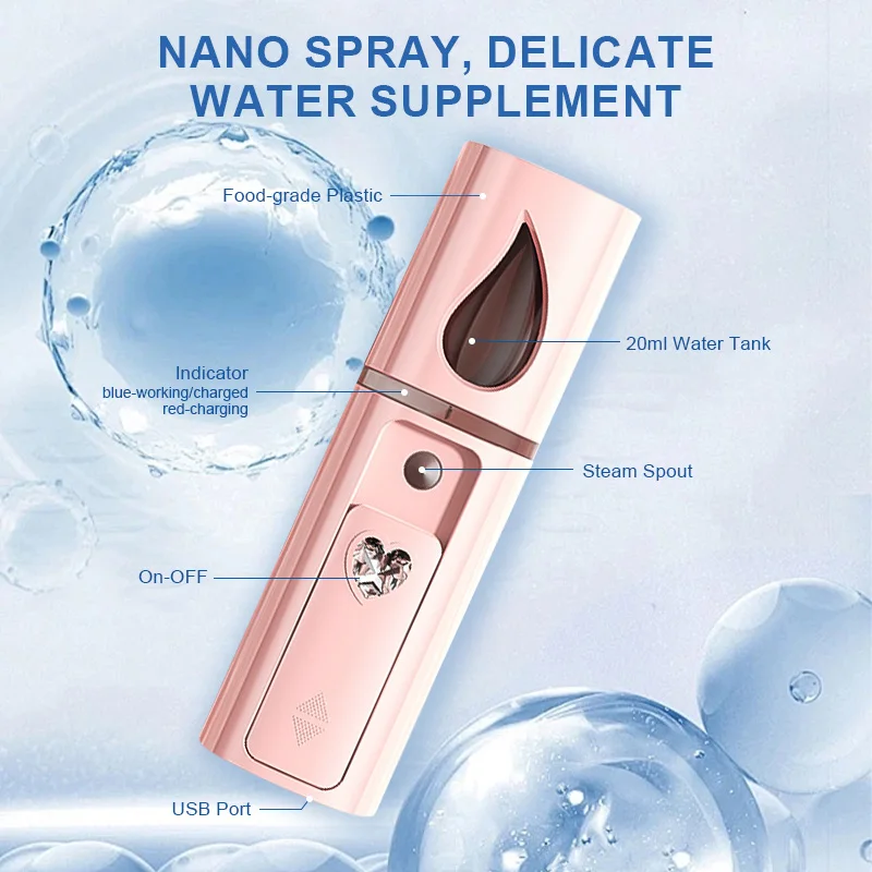 Home Personal Electric Mini Face Spray Device Usb Charging Portable Beauty Skin Care Mist Sprayer Bottle Facial Nano Mist Spray