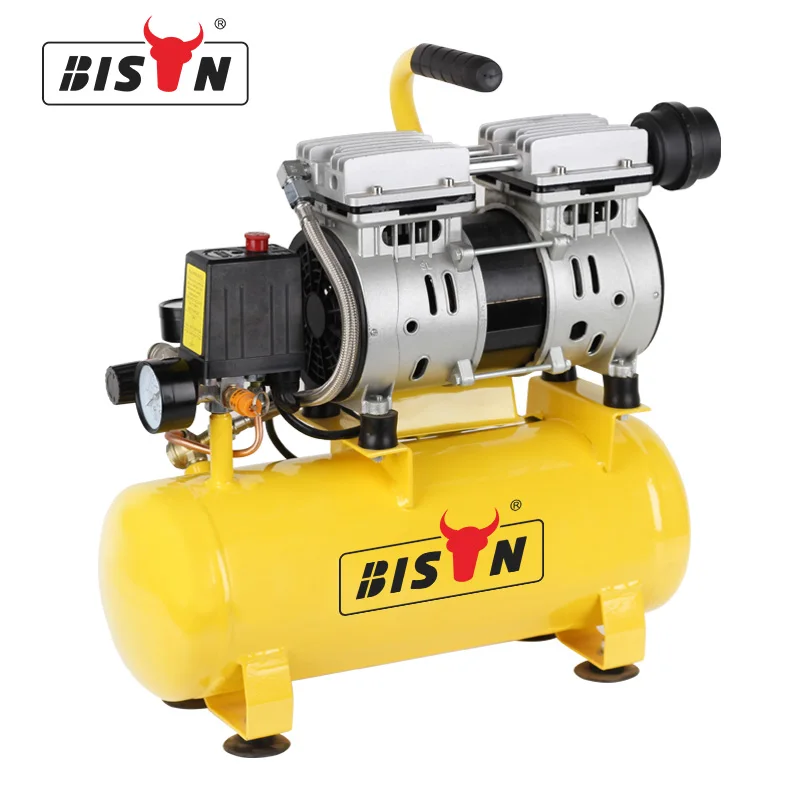 Bison China 230V 50Hz Portable Oil Free Silent Air Compressor 9L