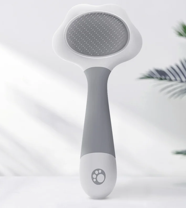 Dropshipping Pet Silicone Grooming Brush Dog Hair Remover Cat Massage Comb Self cleaning Clean Easily