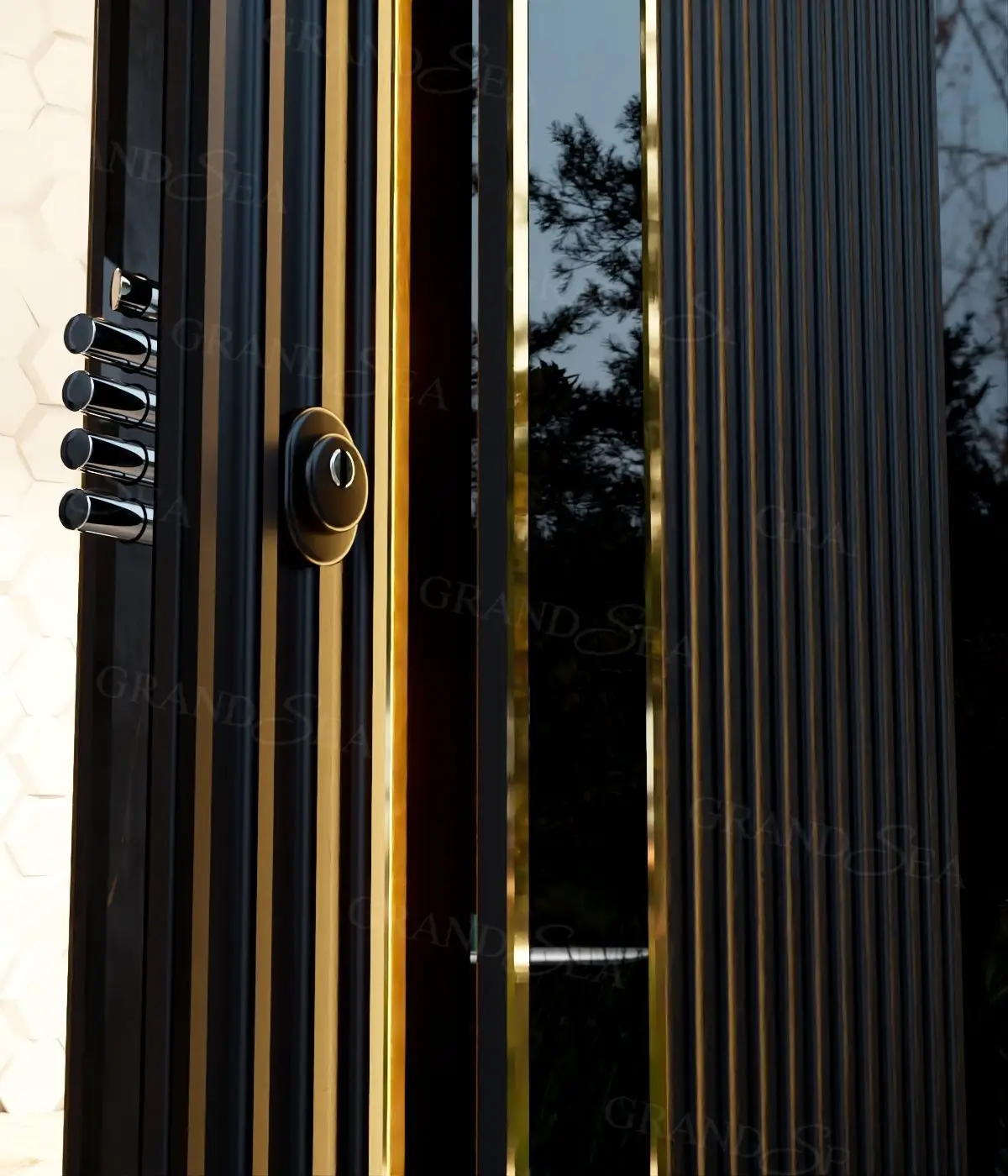 Top Grade Metal Exterior Door Front Entry Door Villa Aluminum Modern Stainless Steel Front Entry Pivot Door For Houses
