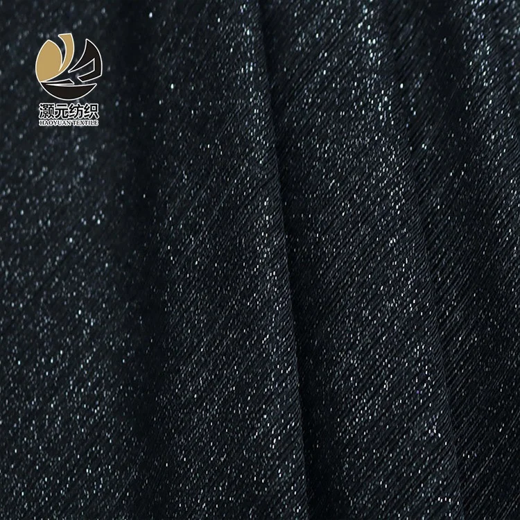 100%Polyester 75D Glitter Costume Shining Sequin Black Knitted fabric Lady Girl Dress