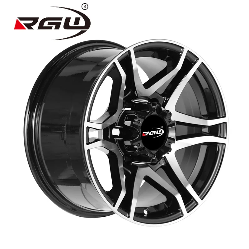 6029 Concave 15x8 Deep Dish Black Car Alloy Aluminum Mags 6 Spoke Off-road 6x139.7 6 Hole Lug 15 Inch Offroad Wheel Rim For Sale
