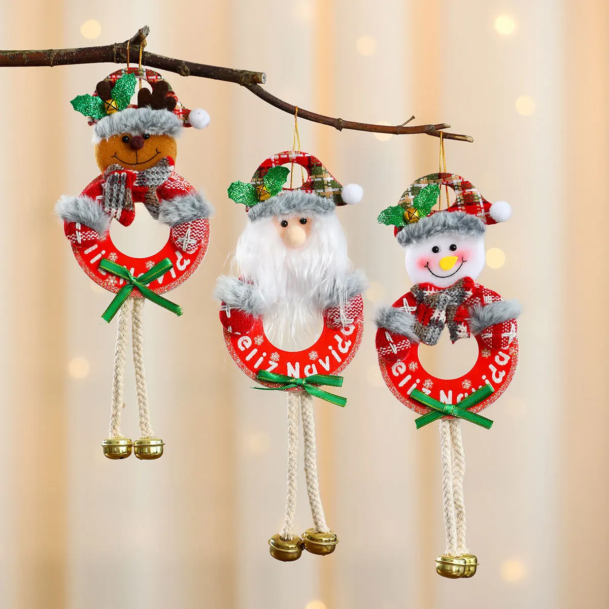 Christmas doll pendant KT board with bell Christmas tree pendant Christmas decoration supplies small gift