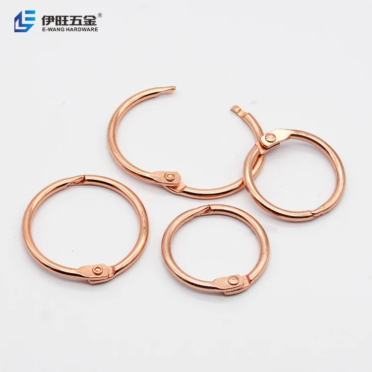 YIWANG Rose Gold Metal Binding Book Rings Loose Leaf Binder Rings for Sketchbook Craft