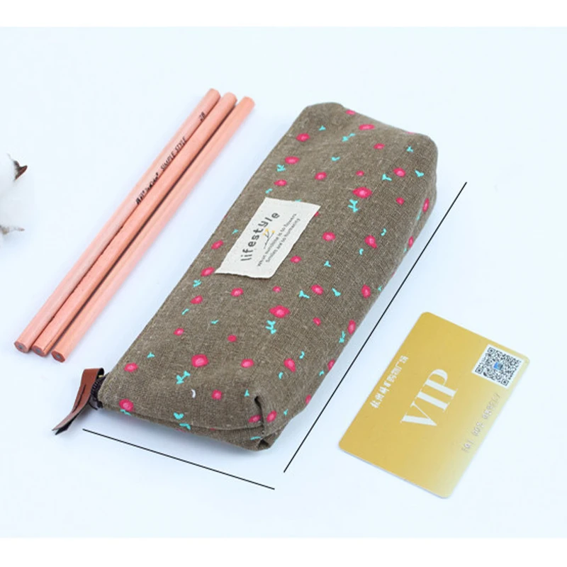 Top Selling Korea Creative Pencil Case Girls Stationery Box Floral Pencil Bag