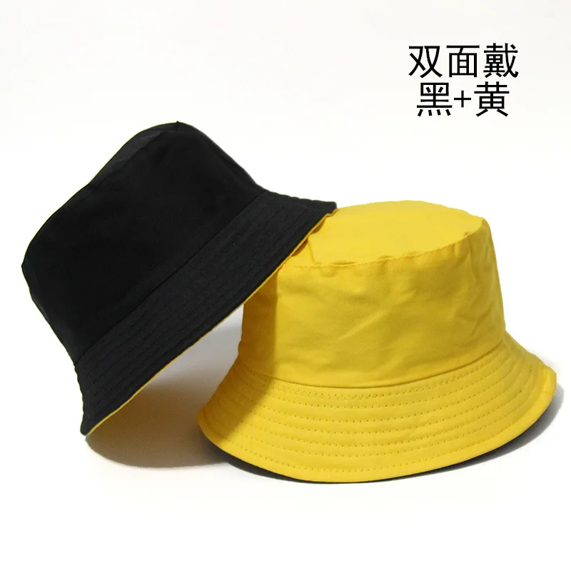 Custom Logo Eva Double Sided Solid Color Bucket Hat Plain Stylish Beach Bucket Hat