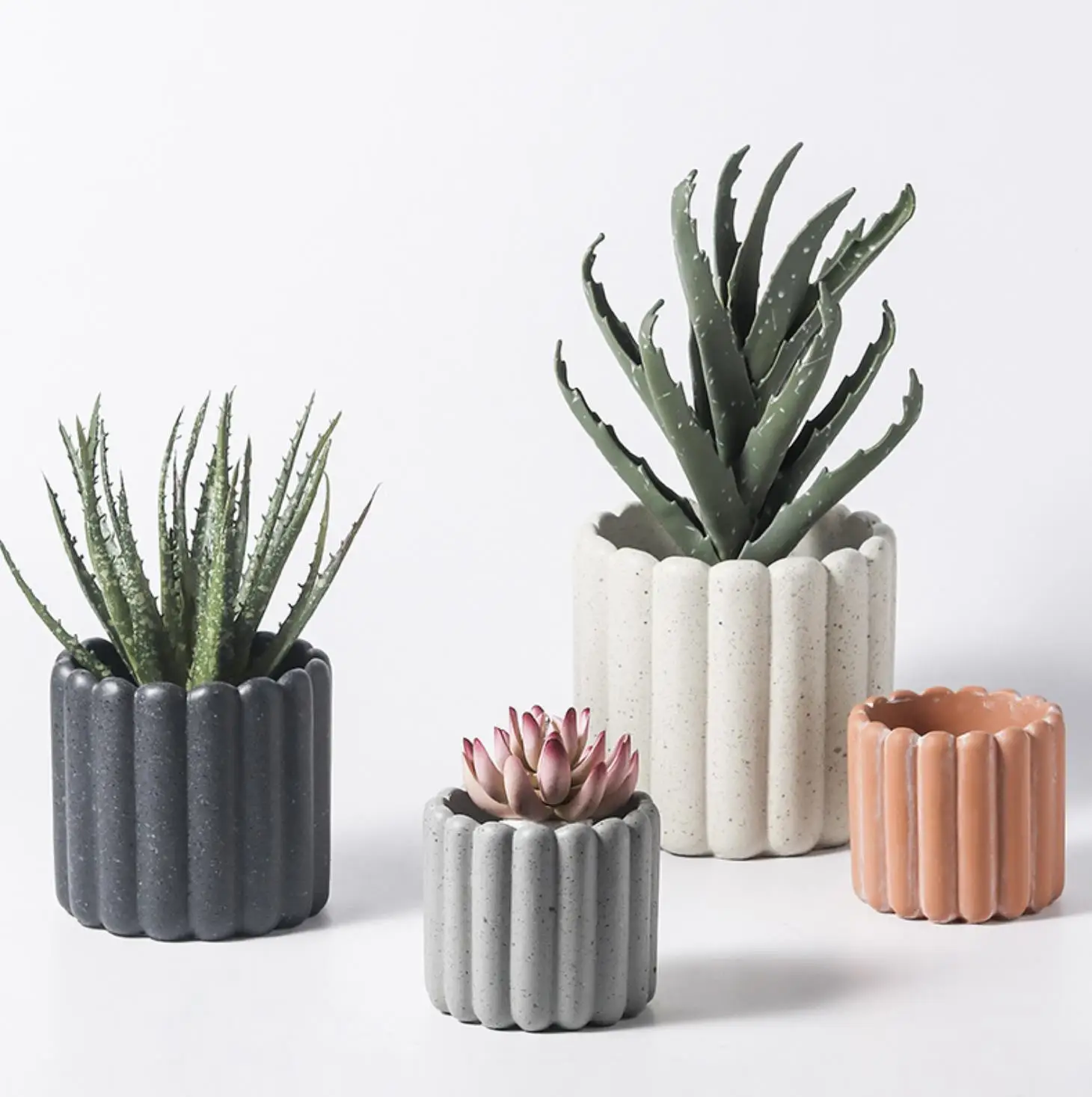 INS simple nordic creative modern cement flowerpot indoor porch display pieces of green plants and succulent potted flowers