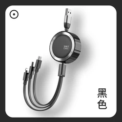 120cm Retractable Portable 3 In 1 Usb Cable 3 In 1 Usb Charging Cable Multi-function Mobile Phone Charger
