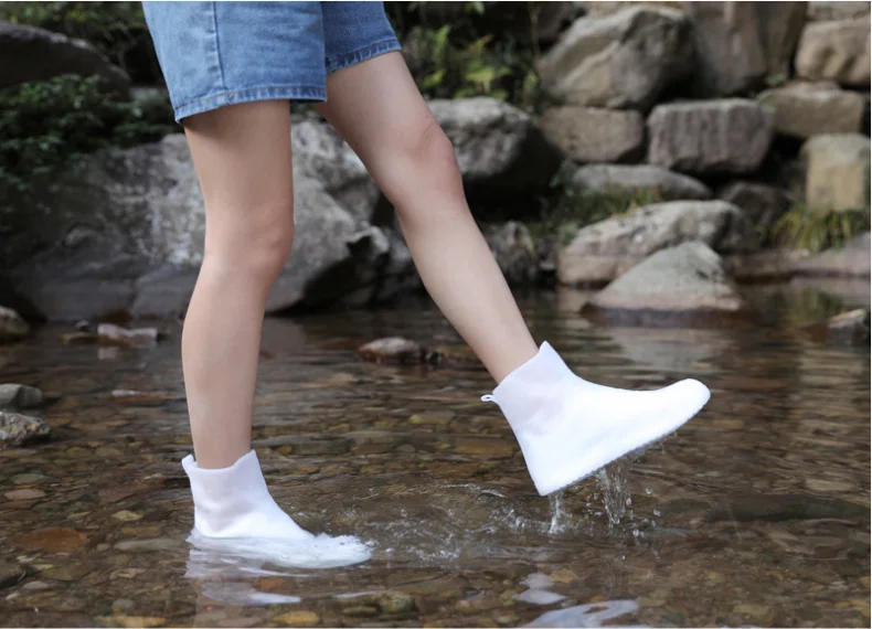 TPE rain boots Waterproof Shoe Covers Non-Slip Water Resistant Overshoes Silicone Rubber Rain shoes Protectors