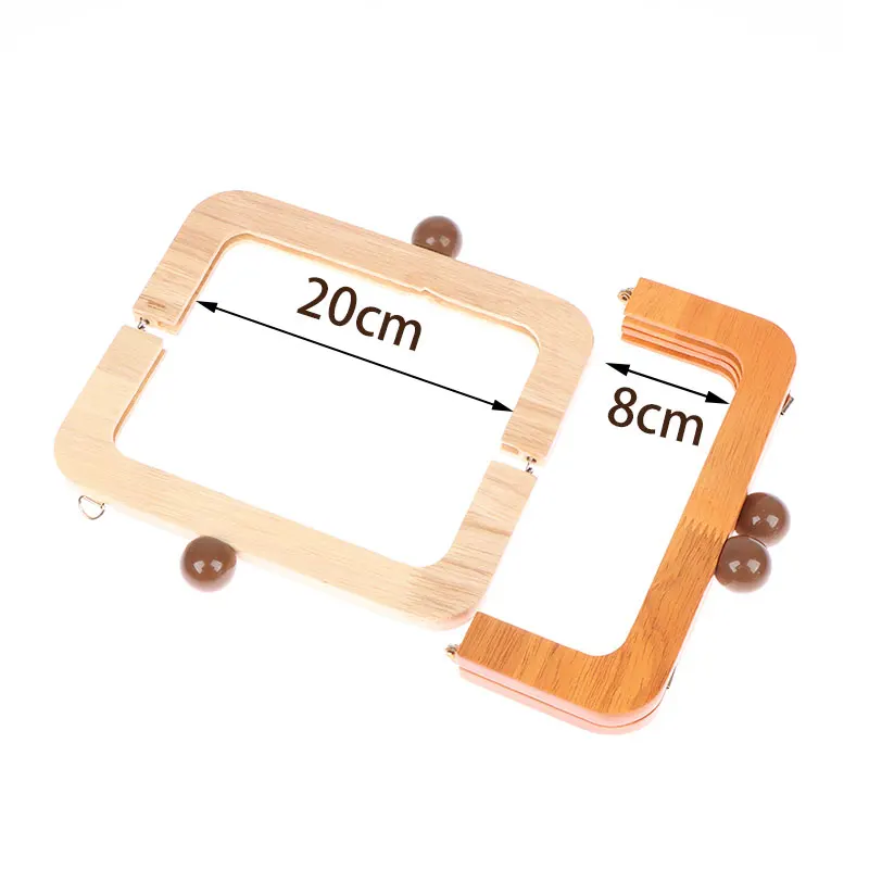 Bag Frame Wood Handle Wooden Bags Closure Kiss Clasp Purse Frames Lock Buckles DIY Accessories For Handbags