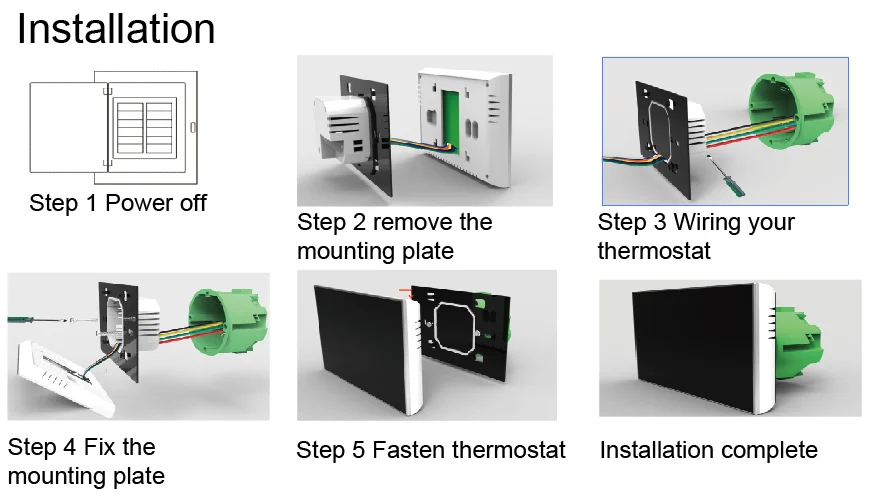 Heating floor thermostat temperature controller for underfloor heating cable