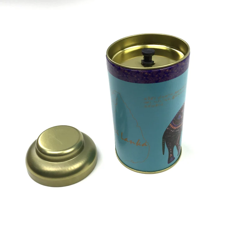  Индийский рынок индивидуальные круглые подарочные жестяные коробки для чая с двойной крышкой