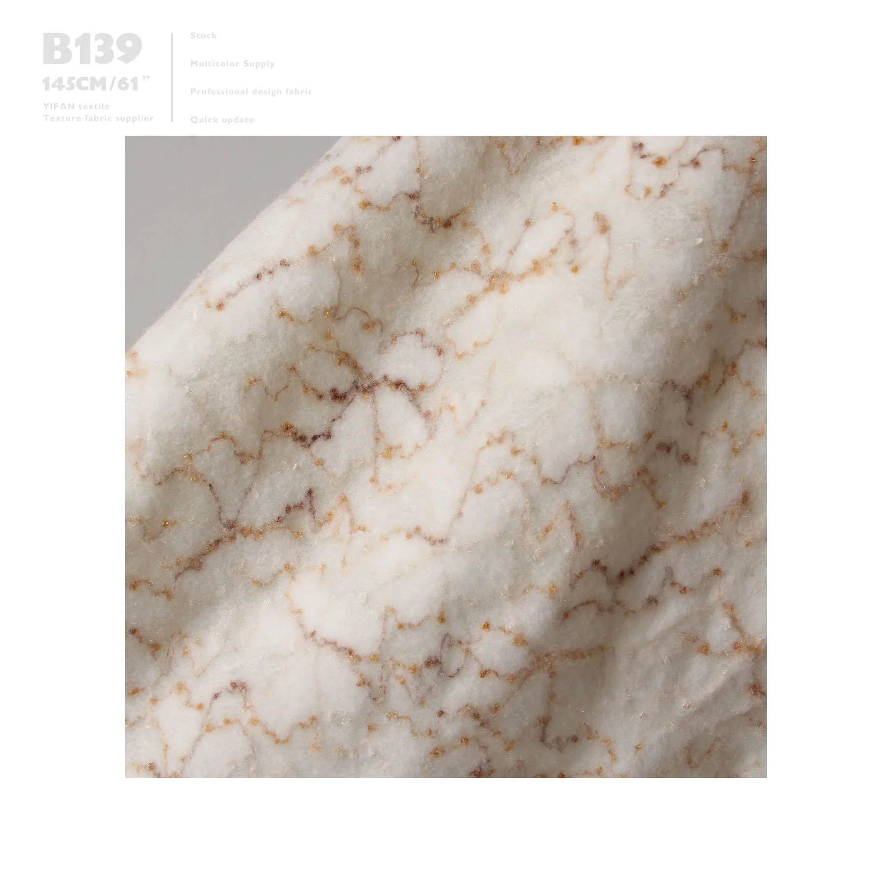 Stock supply marble DIY fabric yarn-dyed coat Curtain cloth coat fabric table cloth Warm woollen fleece fabric B139