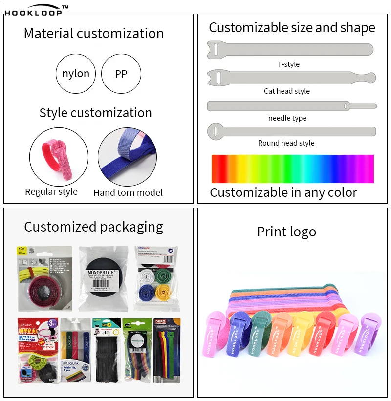Factory Free Samples Hook And Loop Cable Ties Multi-Purpose Self-Locking Nylon Cable Ties for Home Office Garden Workshop